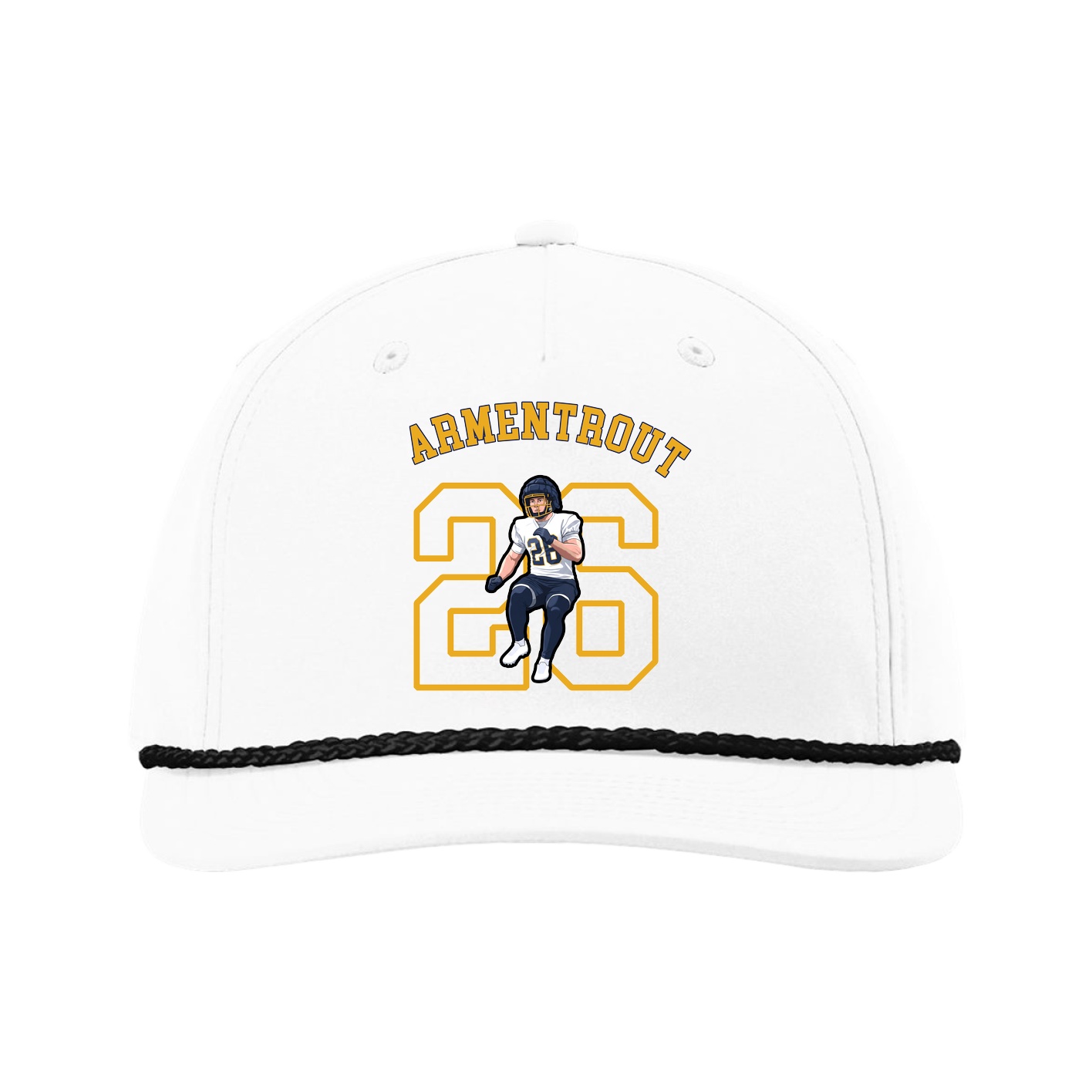 Five-Panel Classic Rope Cap — Shirsey Arch in White