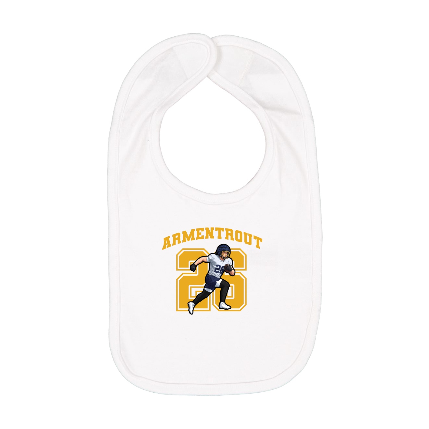 Infant Bib — Number in White