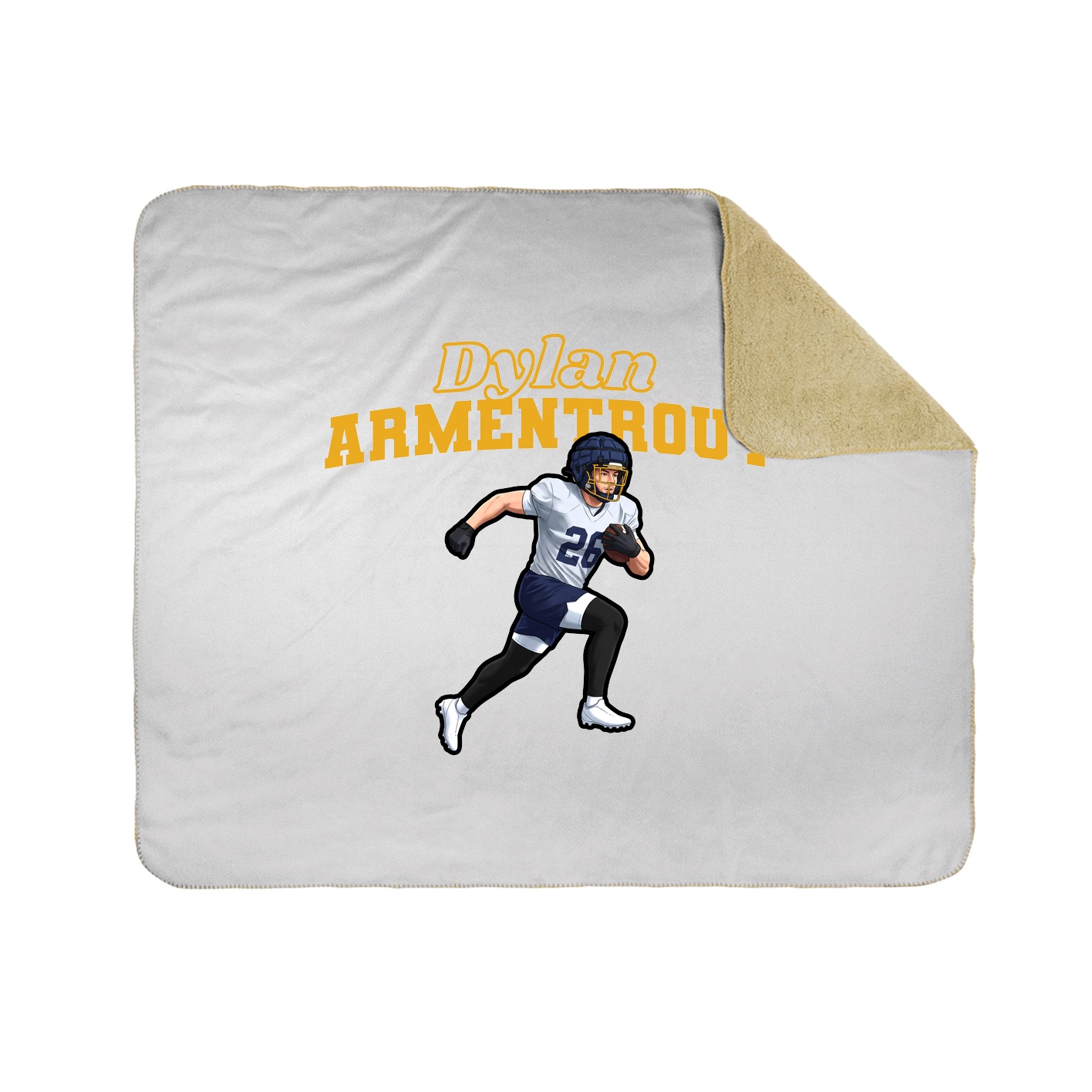 Throw Blanket — Name Arch in White
