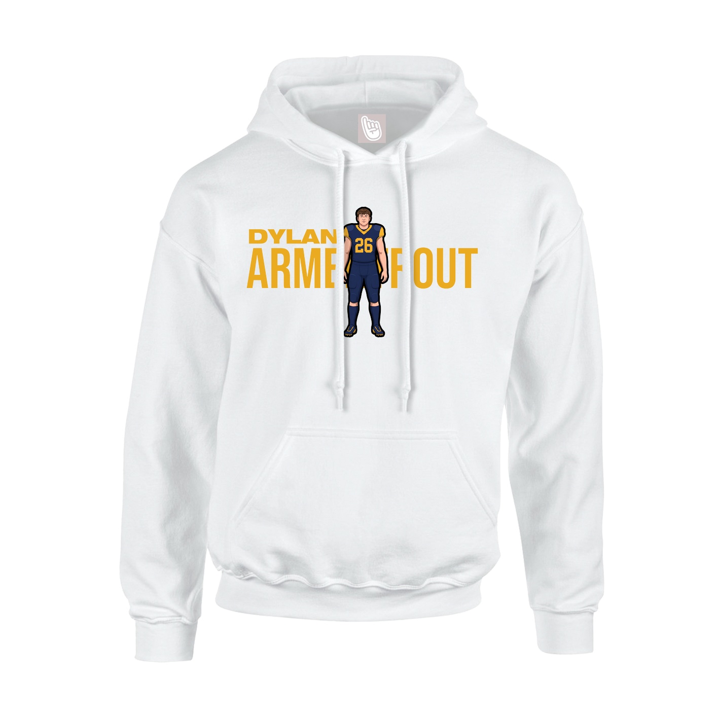 Youth Hoodie — Player Name in White