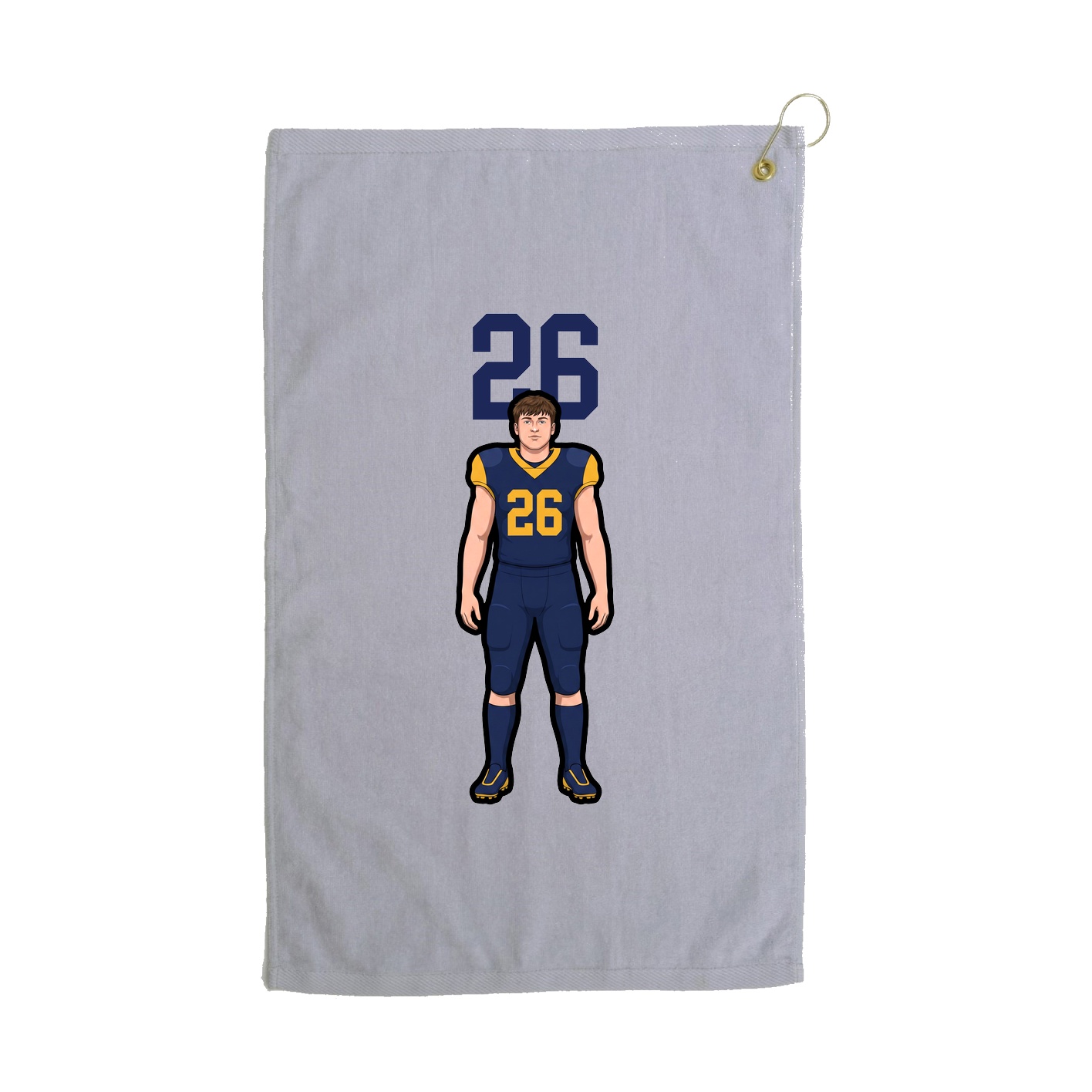 Golf Towel — Number Top in Grey