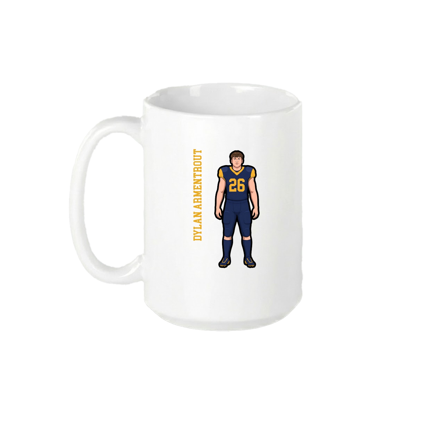 15oz Coffee Mug — Name Vertical in White