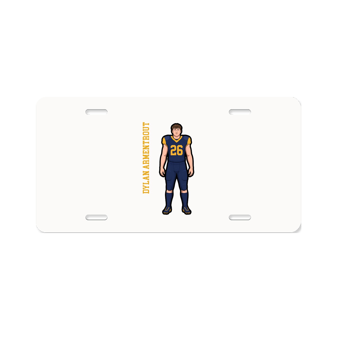 License Plate — Name Vertical in Classic