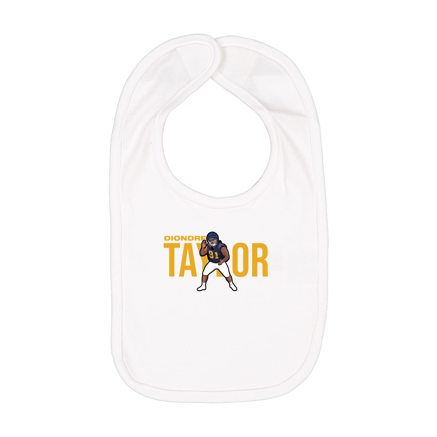 Infant Bib — Player Name in White