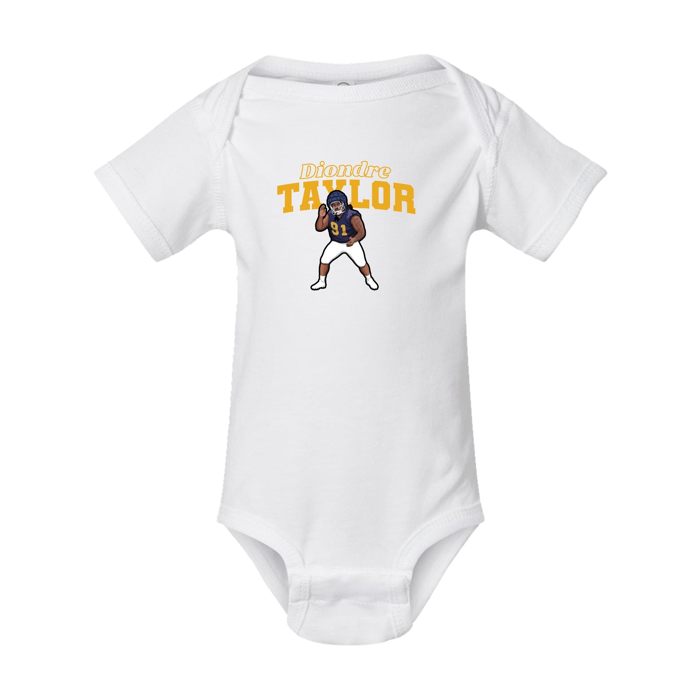 Baby Onesie — Name Arch in White