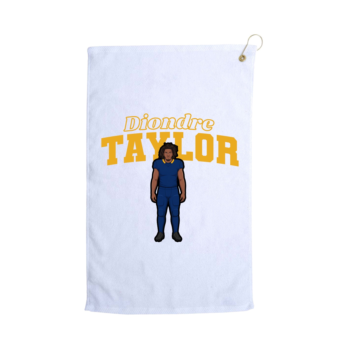 Golf Towel — Name Arch in White