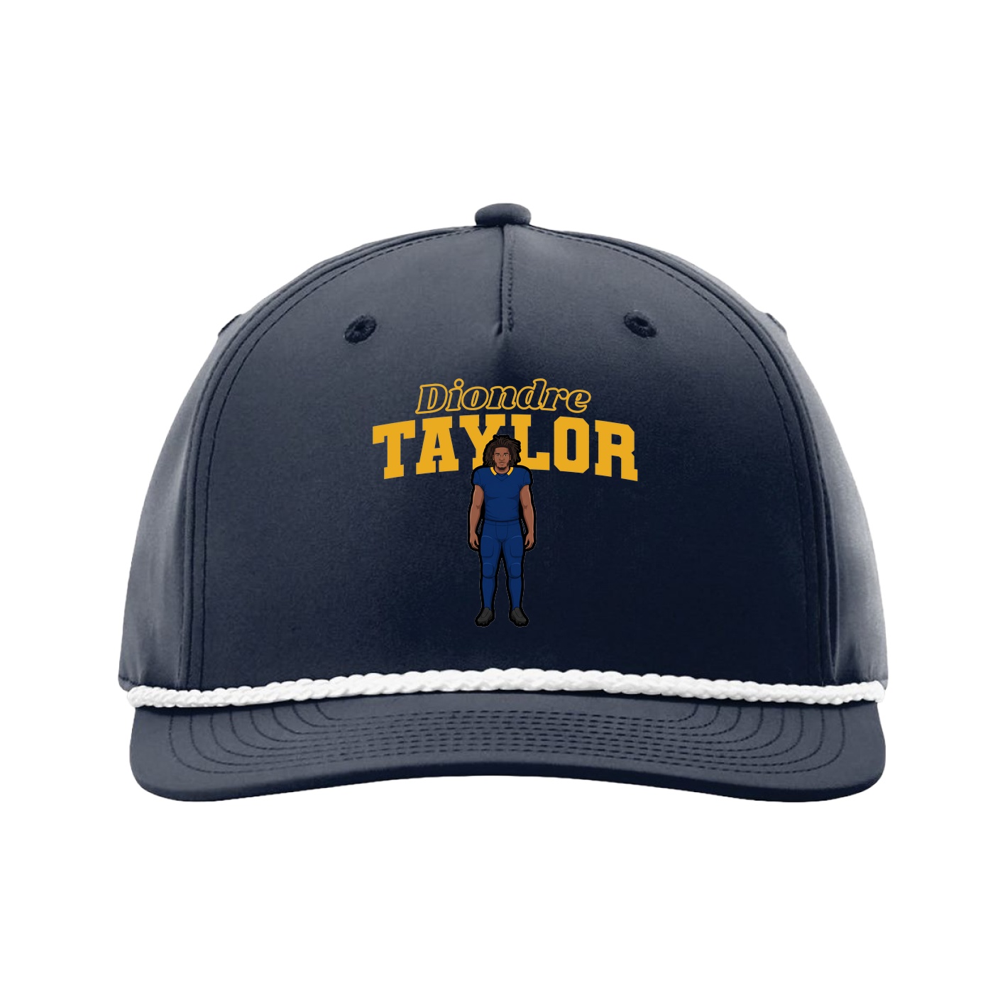 Five-Panel Classic Rope Cap — Name Arch in Navy