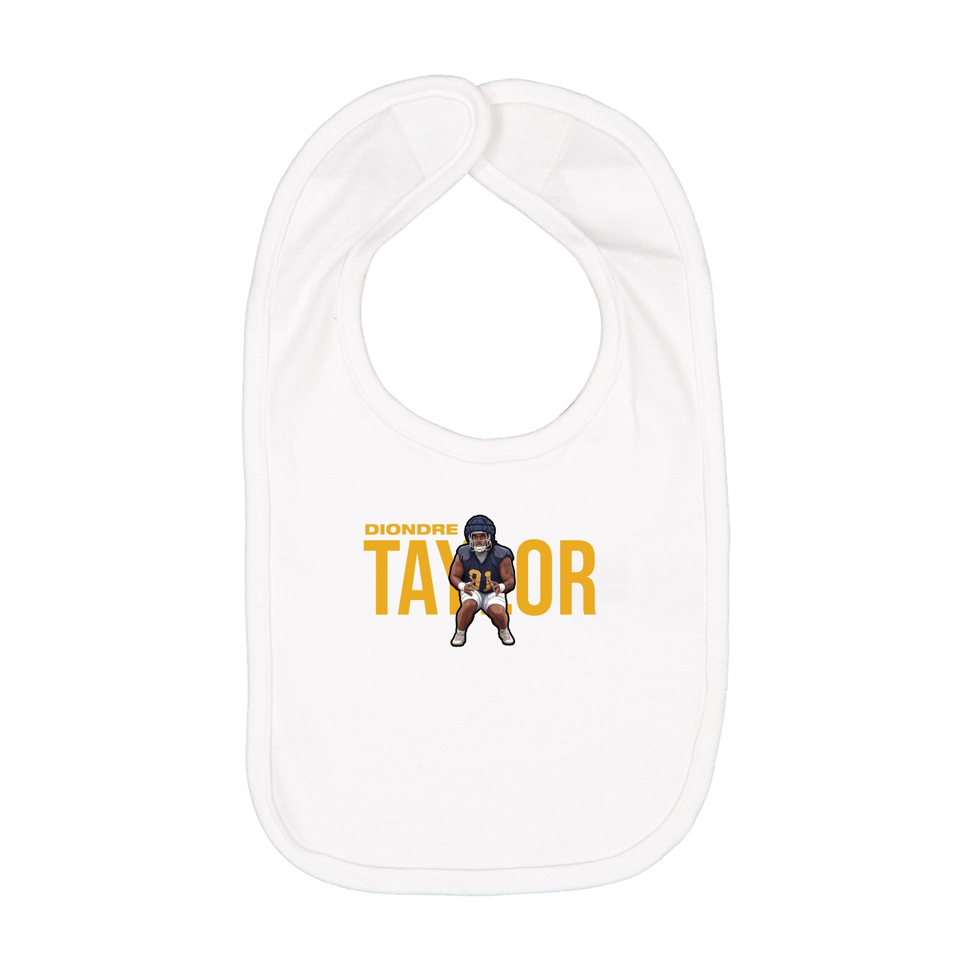 Infant Bib — Player Name in White
