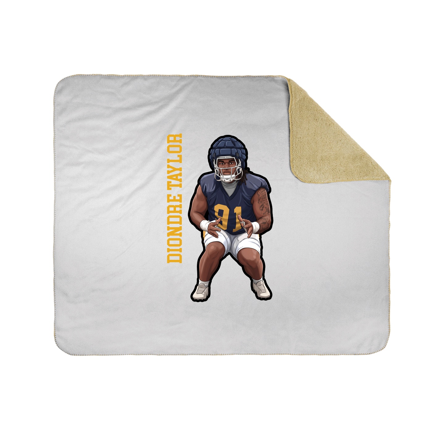 Throw Blanket — Name Vertical in White