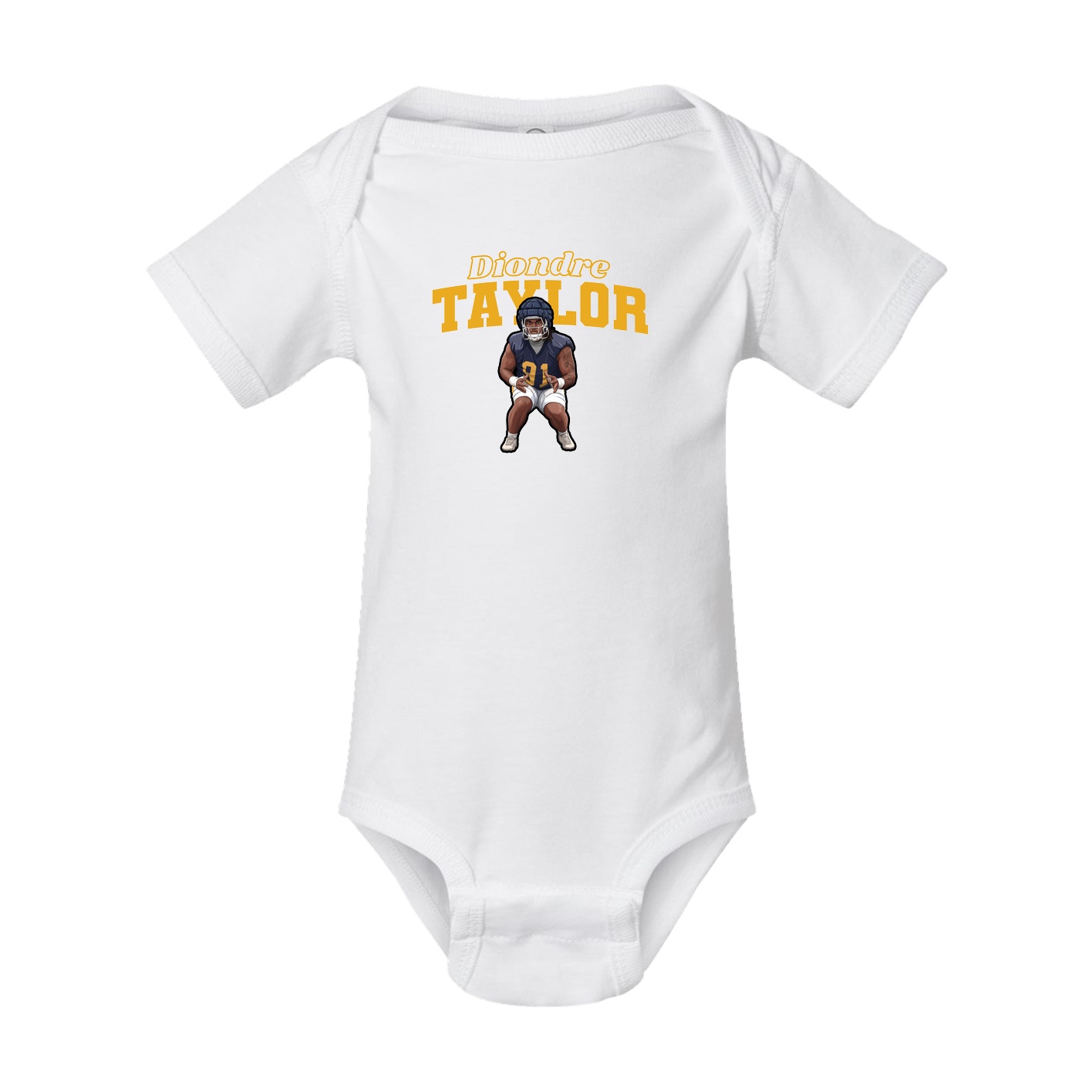 Baby Onesie — Name Arch in White