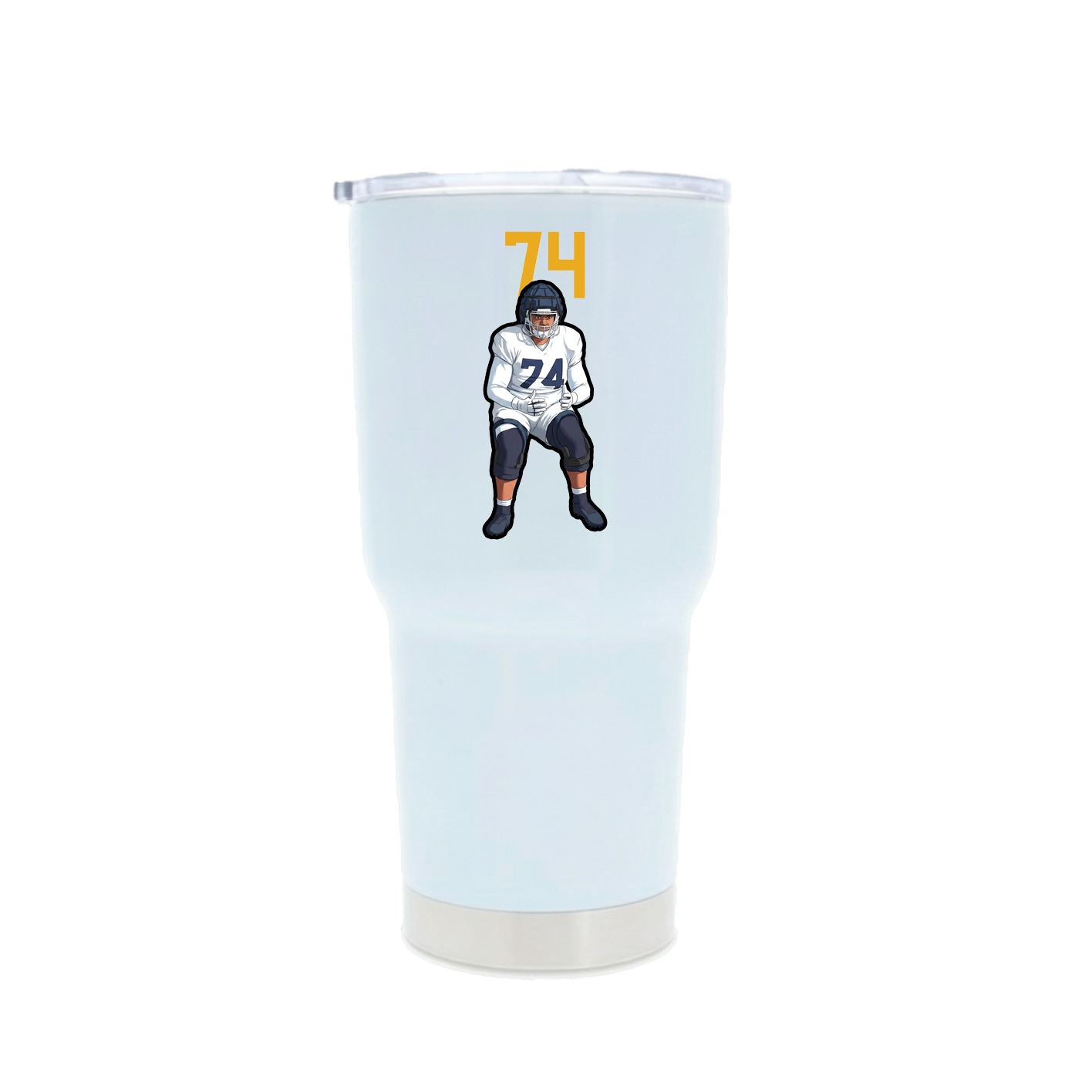 30oz Stainless Steel Tumbler — Number Top in White