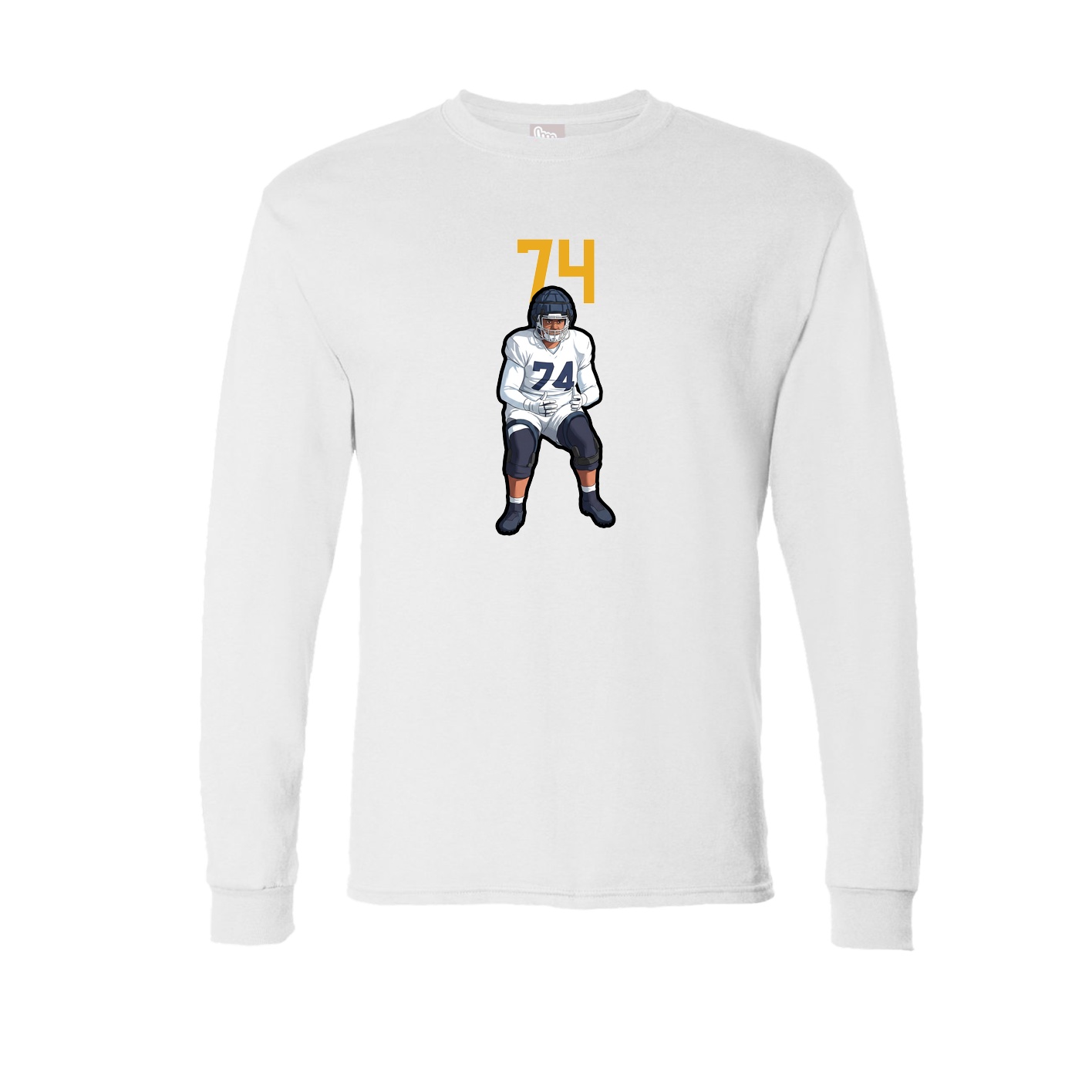 Long Sleeve Tee — Number Top in White