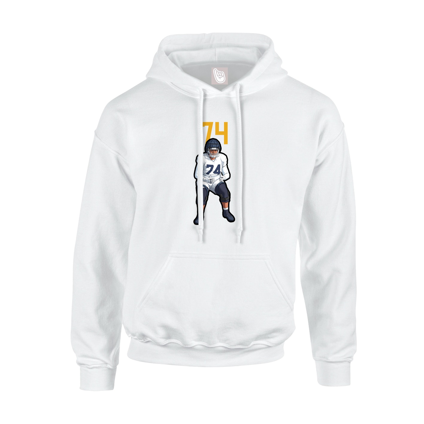 Youth Hoodie — Number Top in White