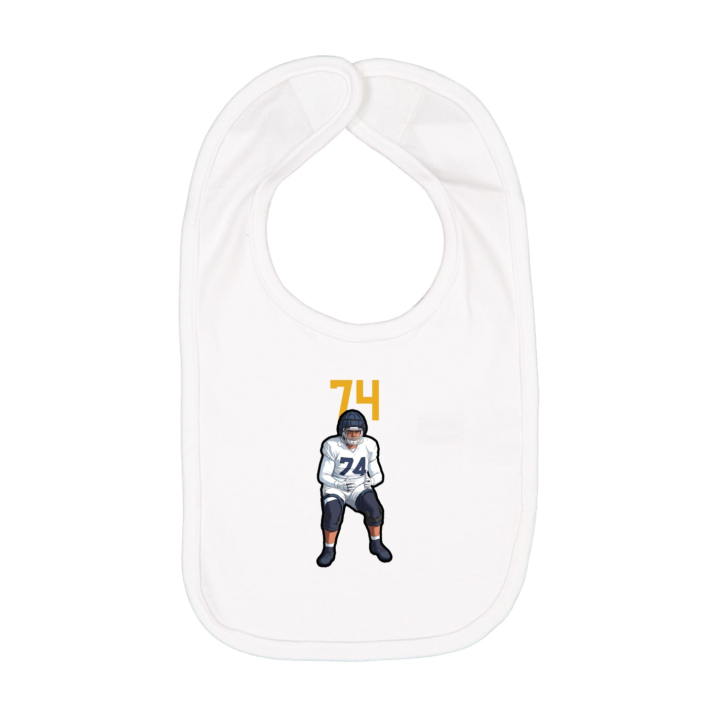 Infant Bib — Number Top in White