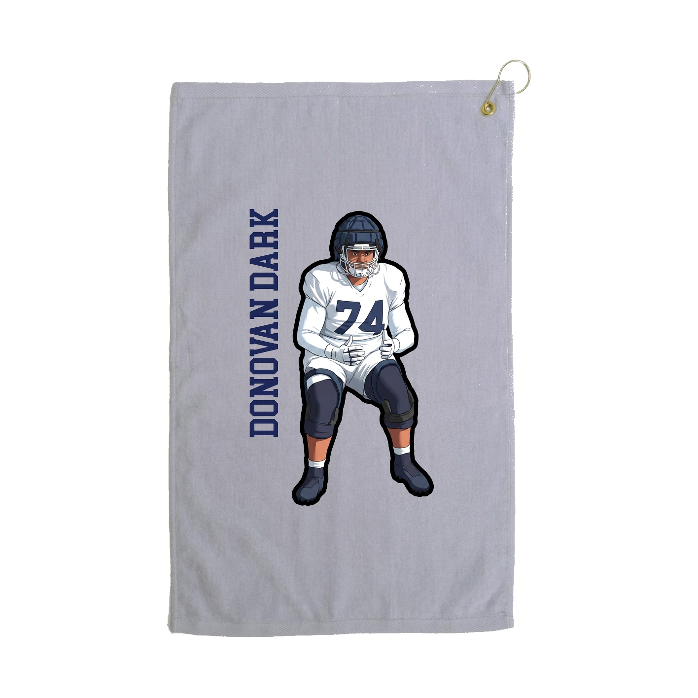 Golf Towel — Name Vertical in Grey