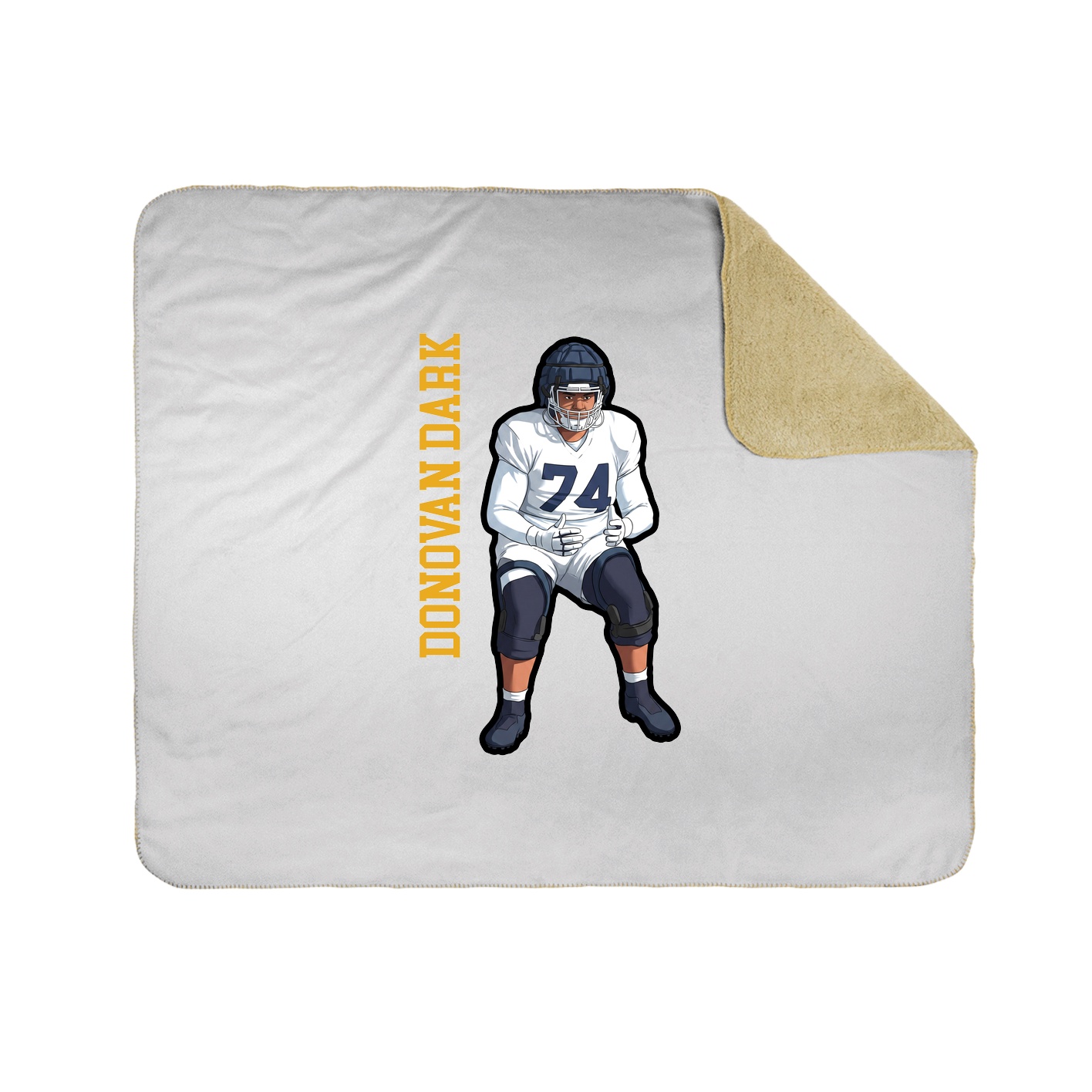 Throw Blanket — Name Vertical in White