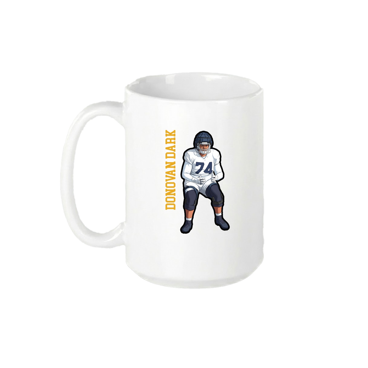 15oz Coffee Mug — Name Vertical in White