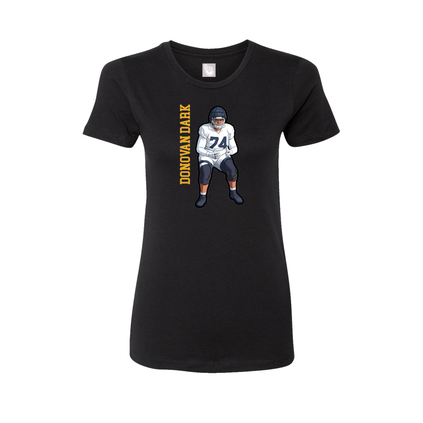 Fitted Women's Tee — Name Vertical in Black