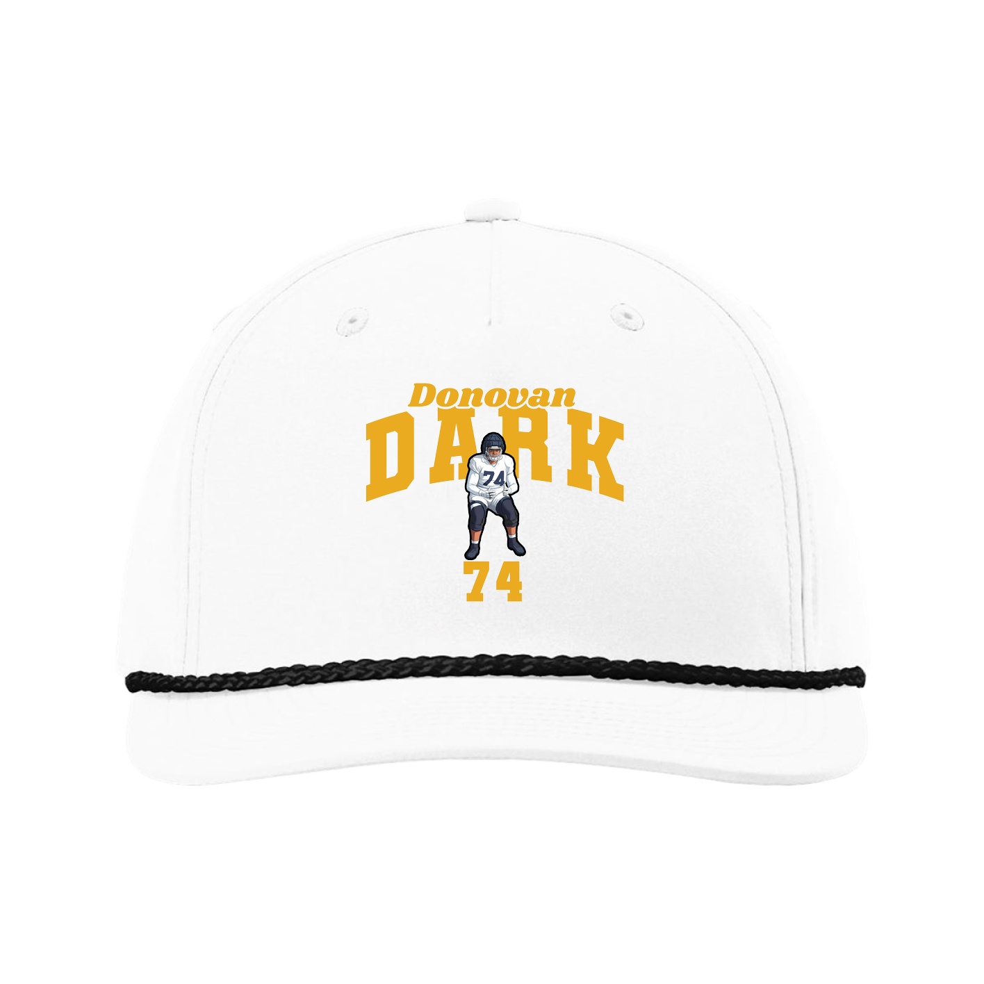 Five-Panel Classic Rope Cap — Signature Arch in White