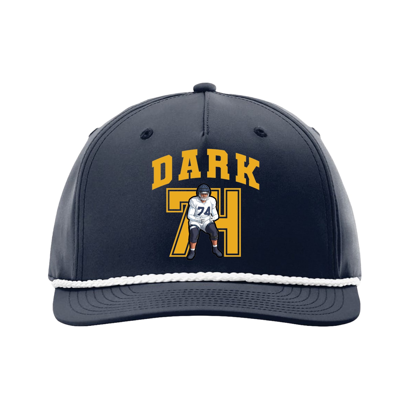 Five-Panel Classic Rope Cap — Number in Navy