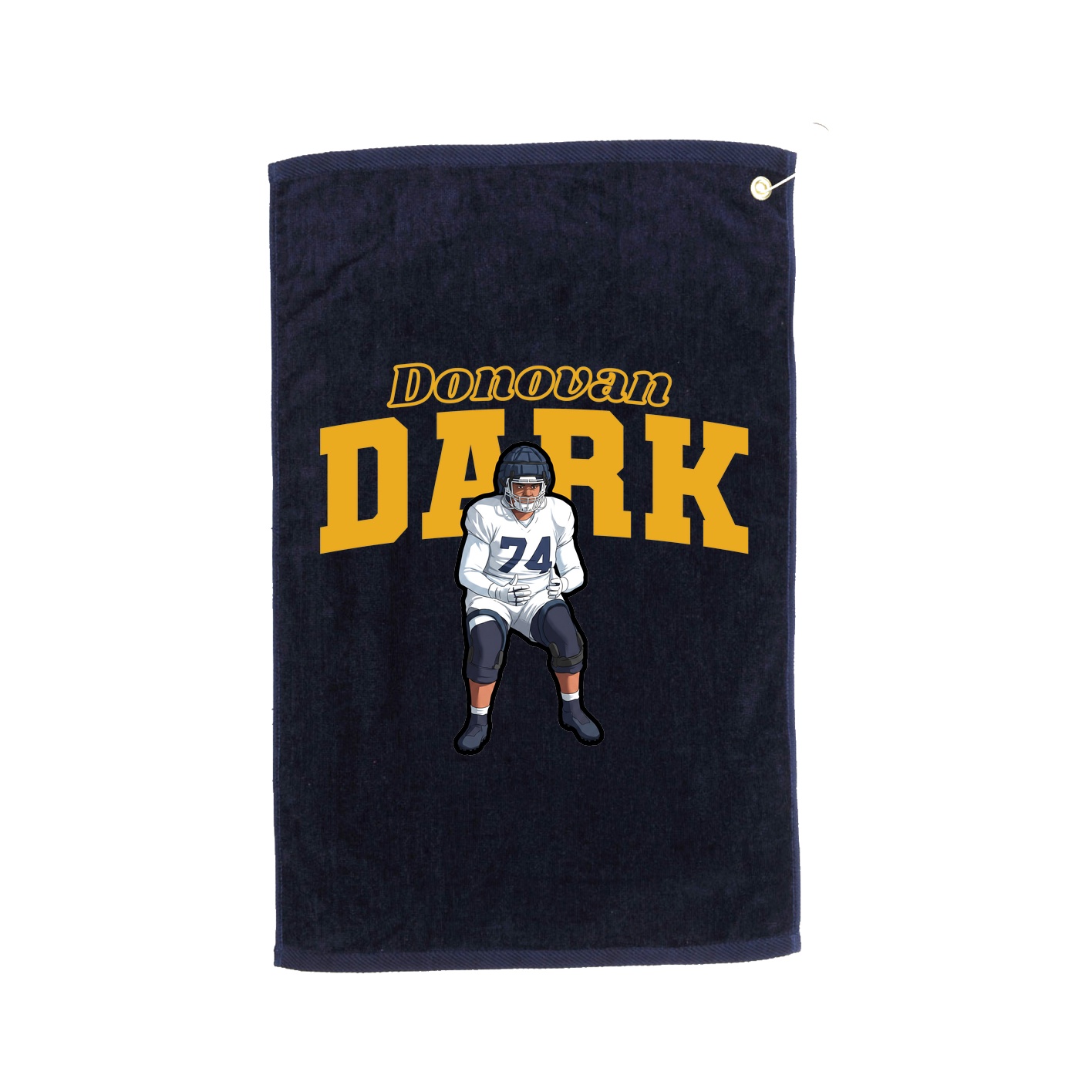Golf Towel — Name Arch in Navy