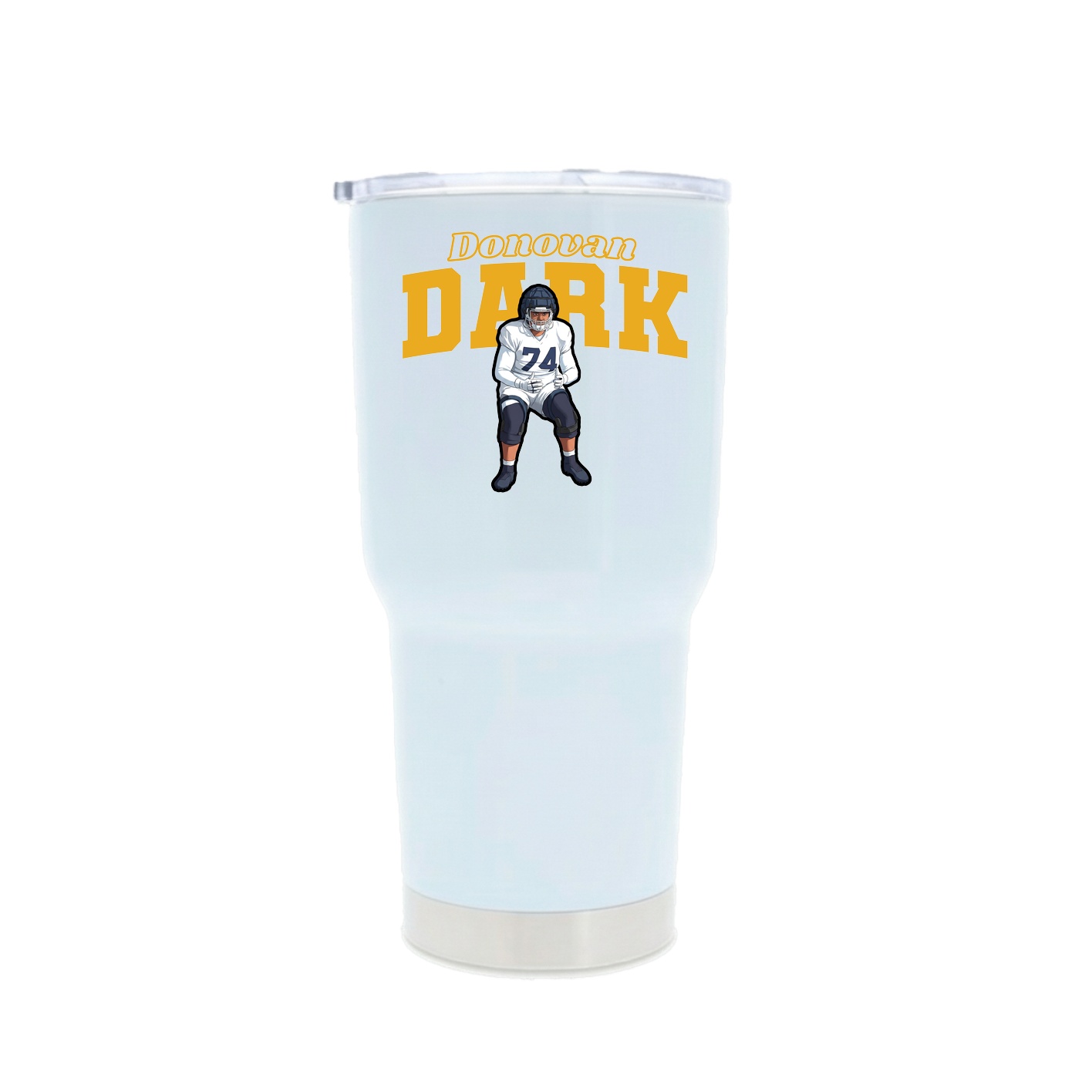 30oz Stainless Steel Tumbler — Name Arch in White
