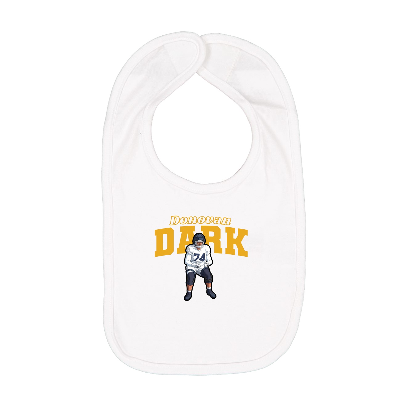 Infant Bib — Name Arch in White