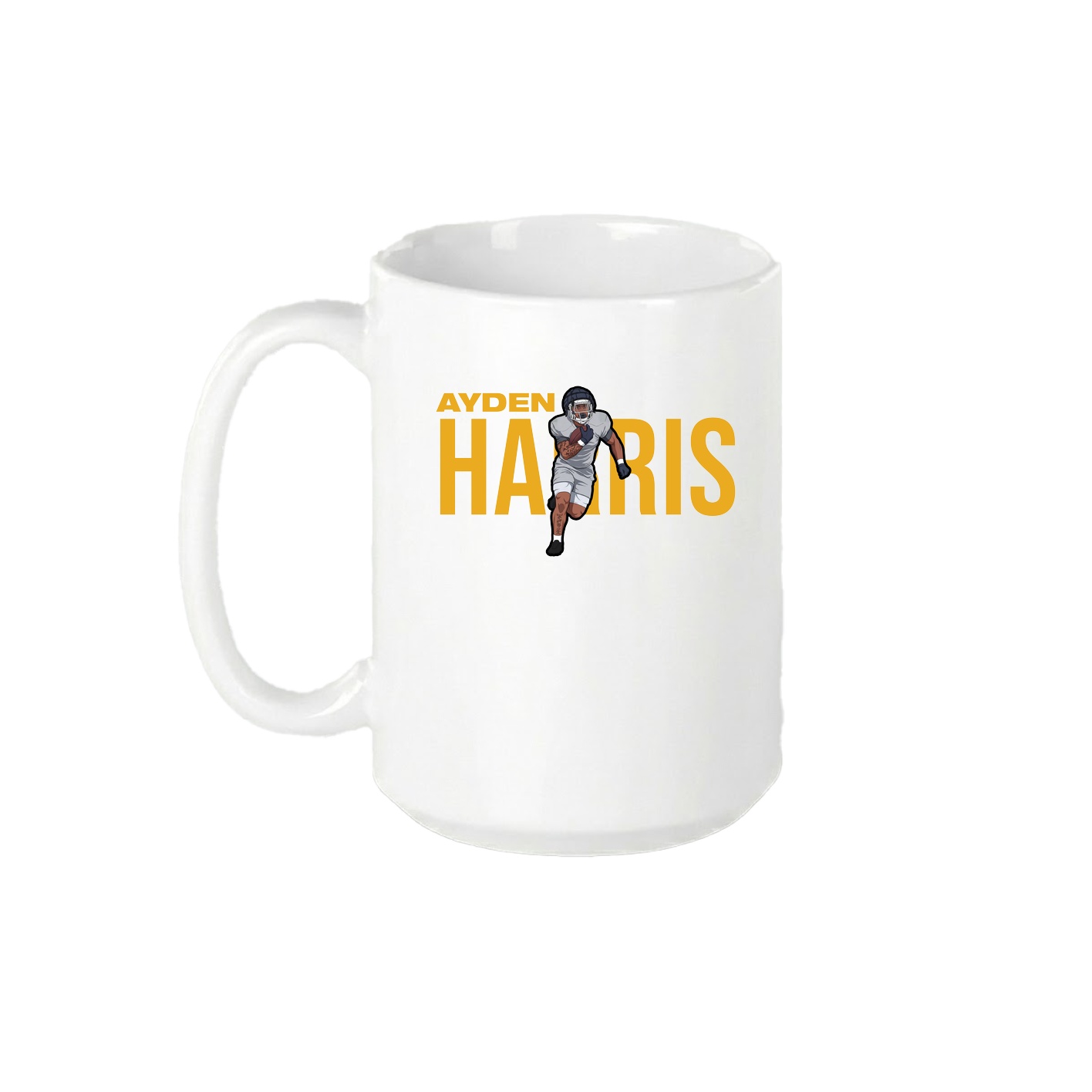 15oz Coffee Mug — Player Name in White