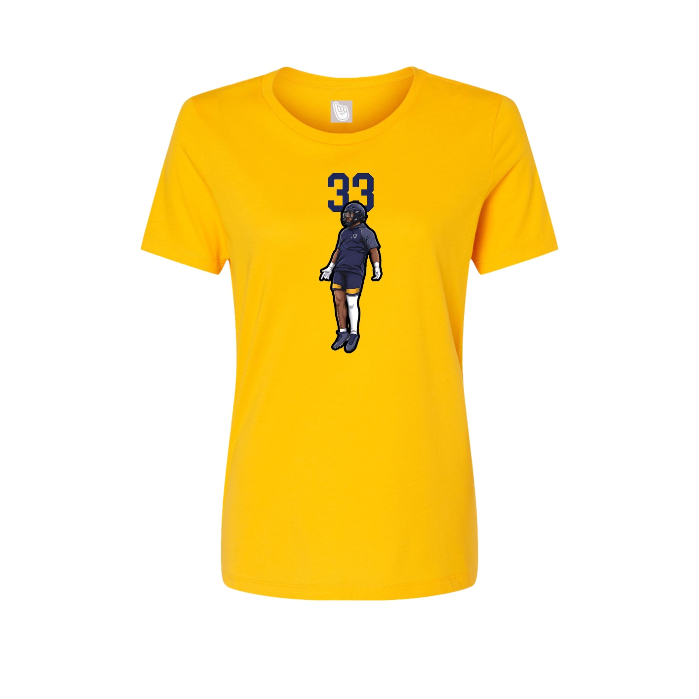 Fitted Women's Tee — Number Top in Gold
