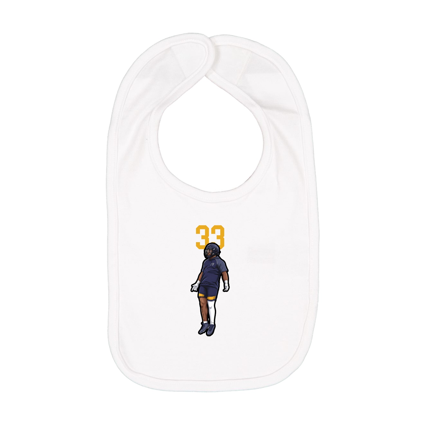 Infant Bib — Number Top in White