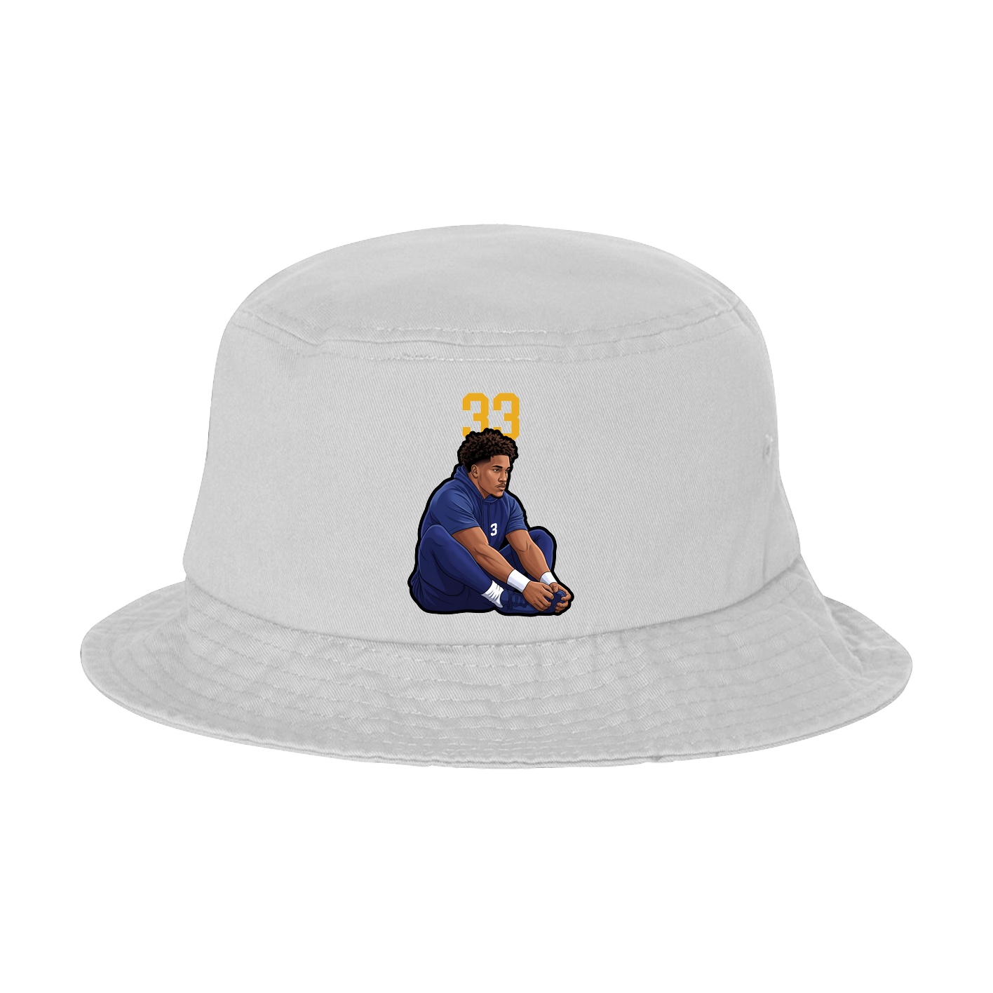 Bucket Cap — Number Top in White