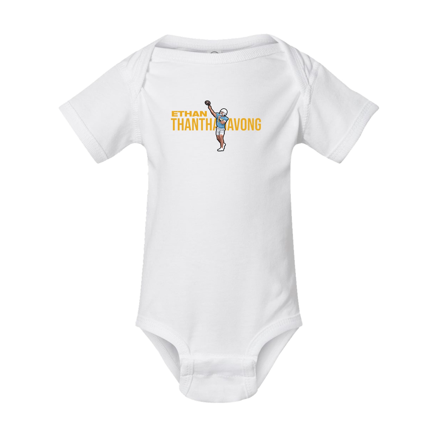 Baby Onesie — Player Name in White