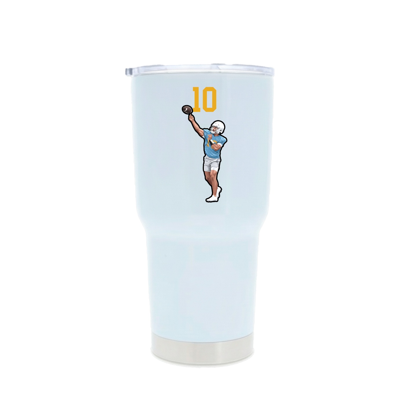 30oz Stainless Steel Tumbler — Number Top in White