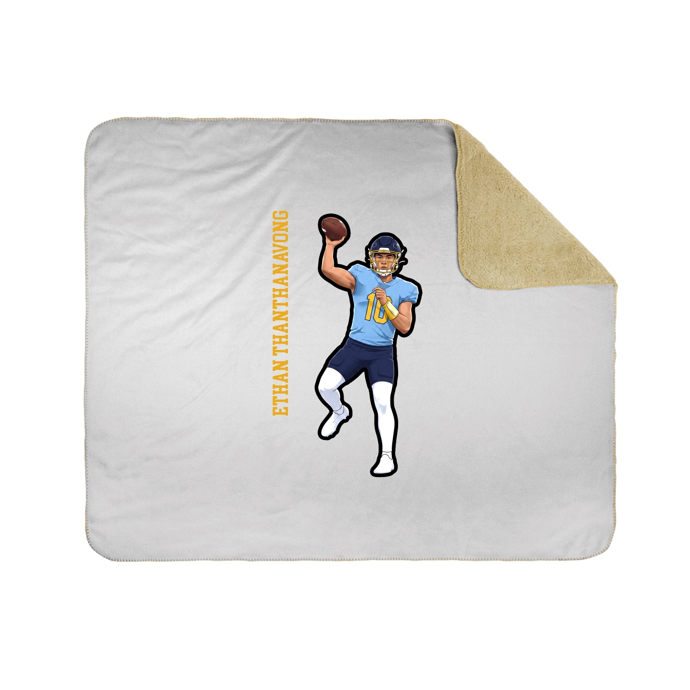 Throw Blanket — Name Vertical in White