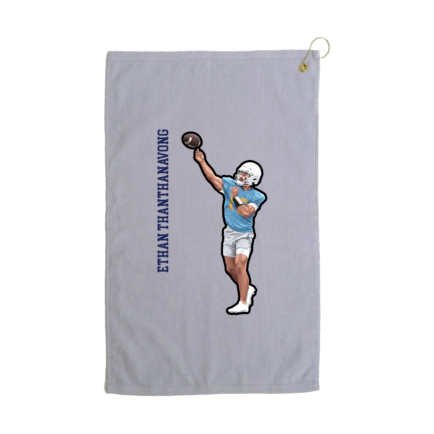 Golf Towel — Name Vertical in Grey