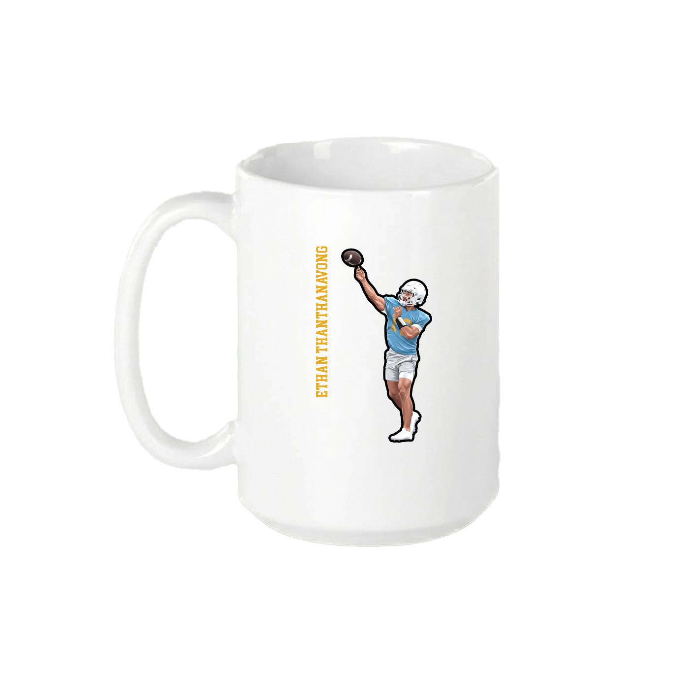 15oz Coffee Mug — Name Vertical in White
