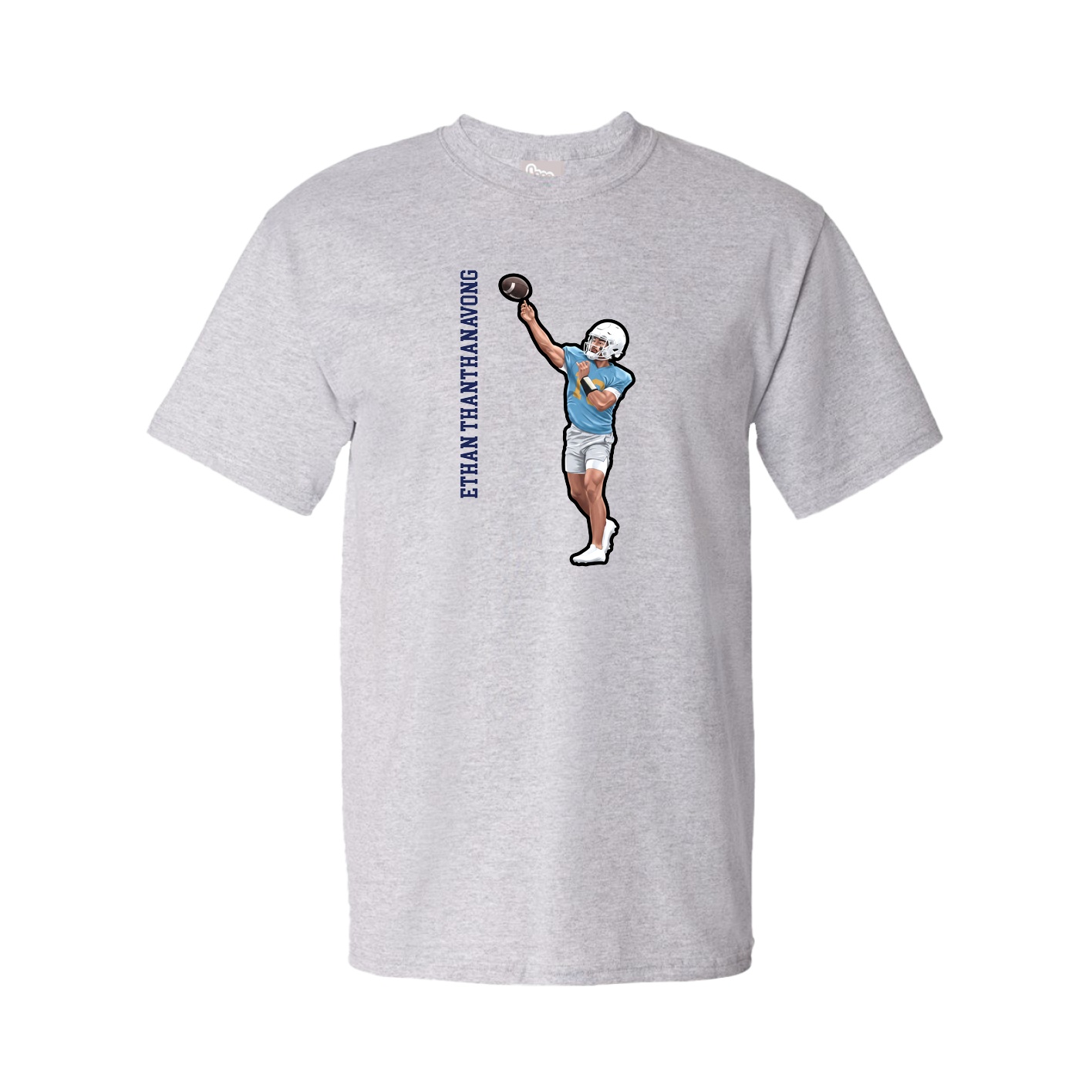 Tee — Name Vertical in Grey