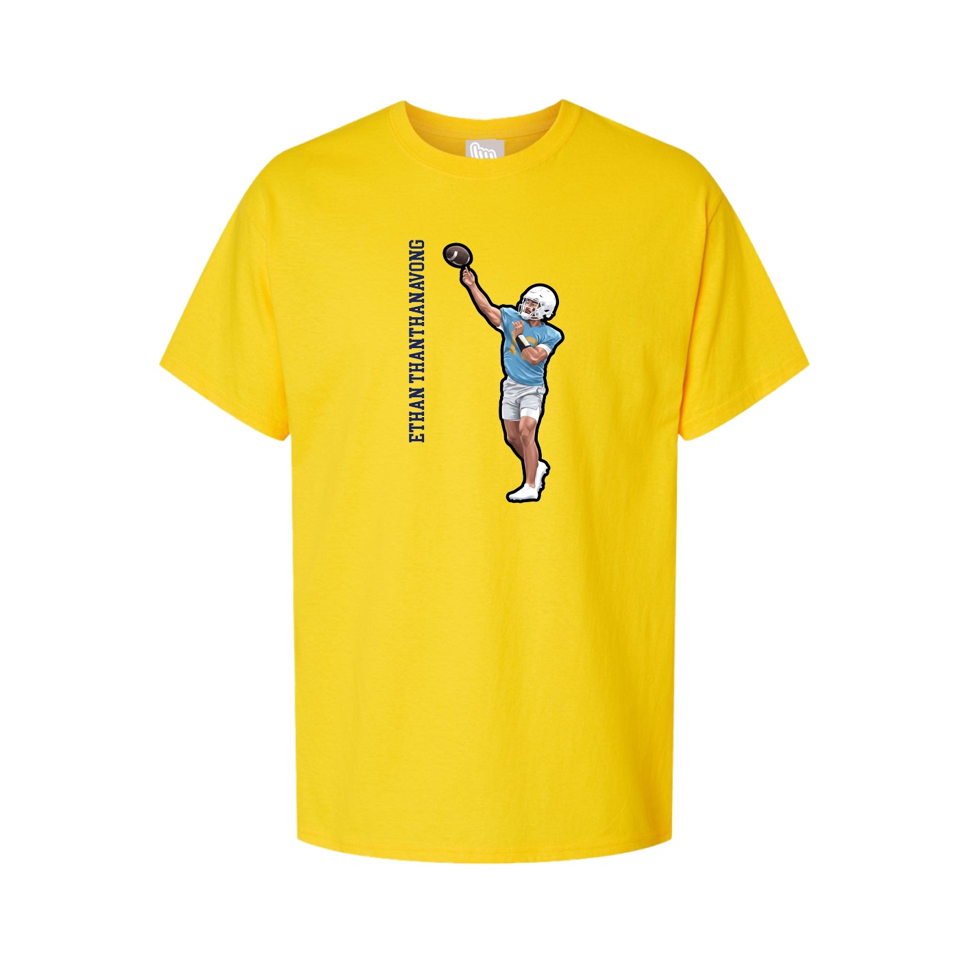 Youth Tee — Name Vertical in Gold