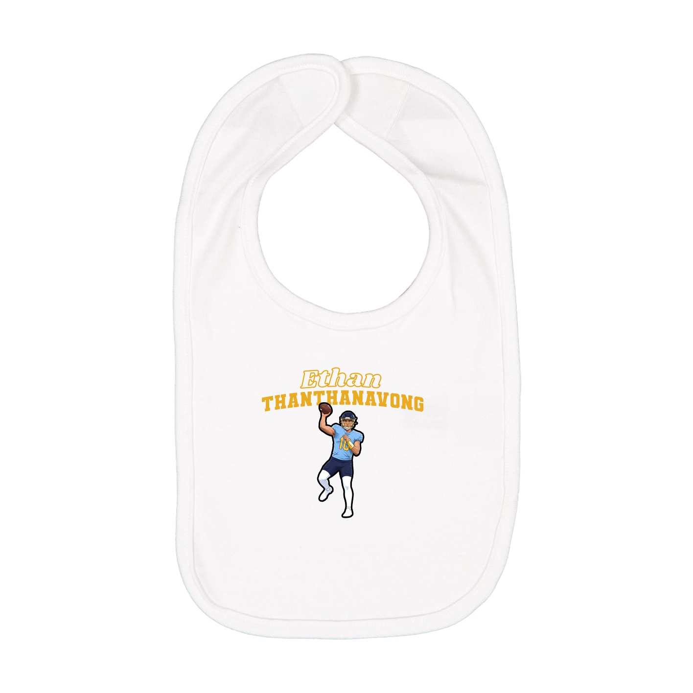 Infant Bib — Name Arch in White