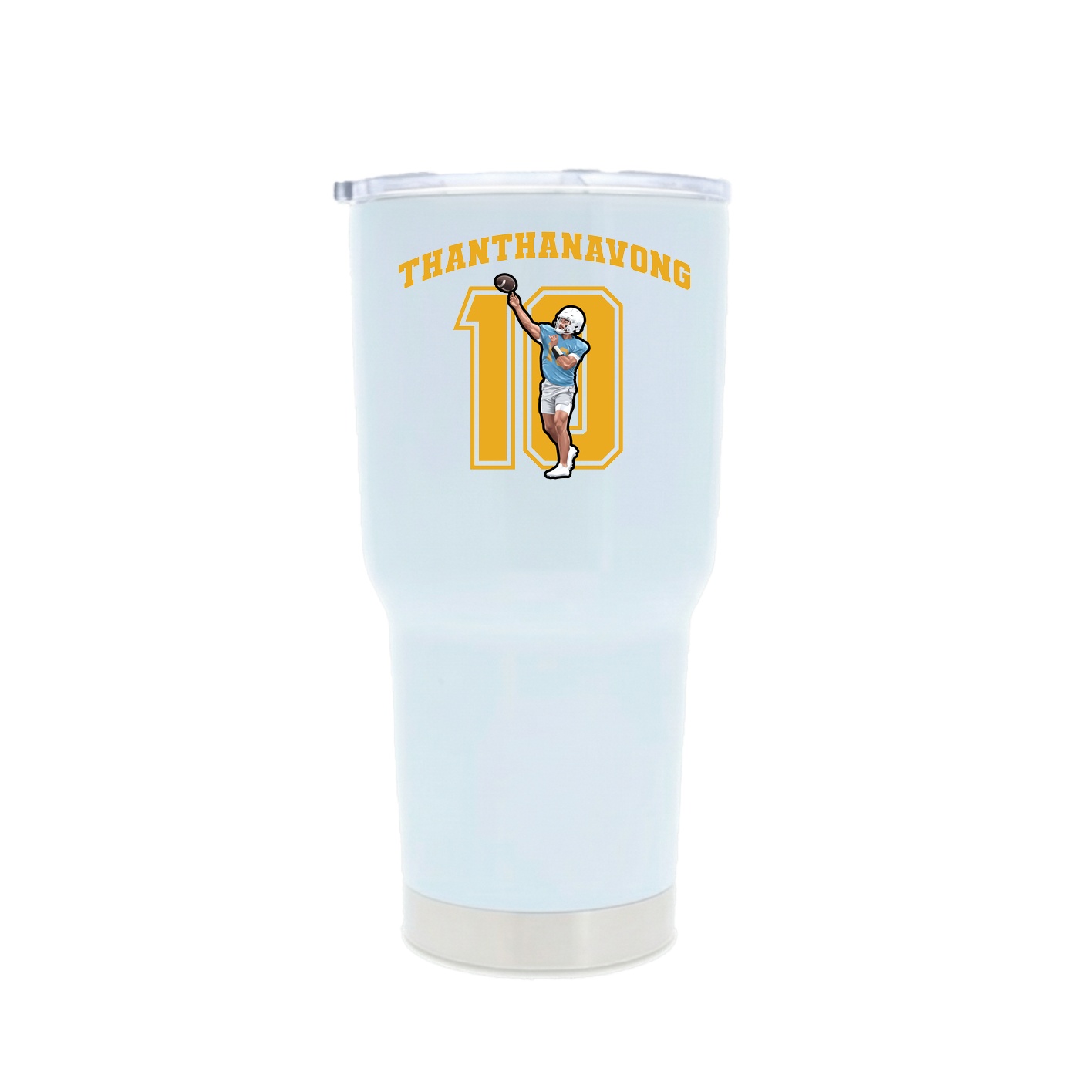 30oz Stainless Steel Tumbler — Number in White