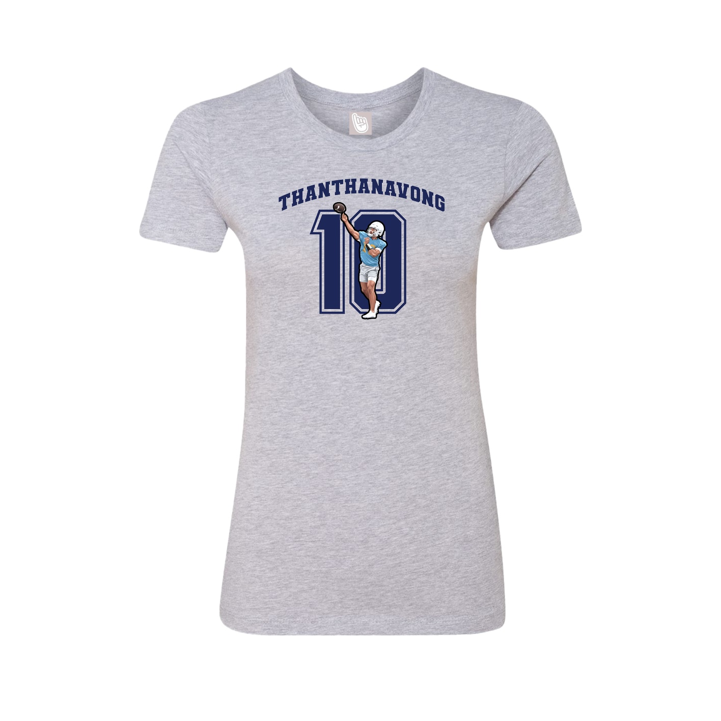 Fitted Women's Tee — Number in Grey