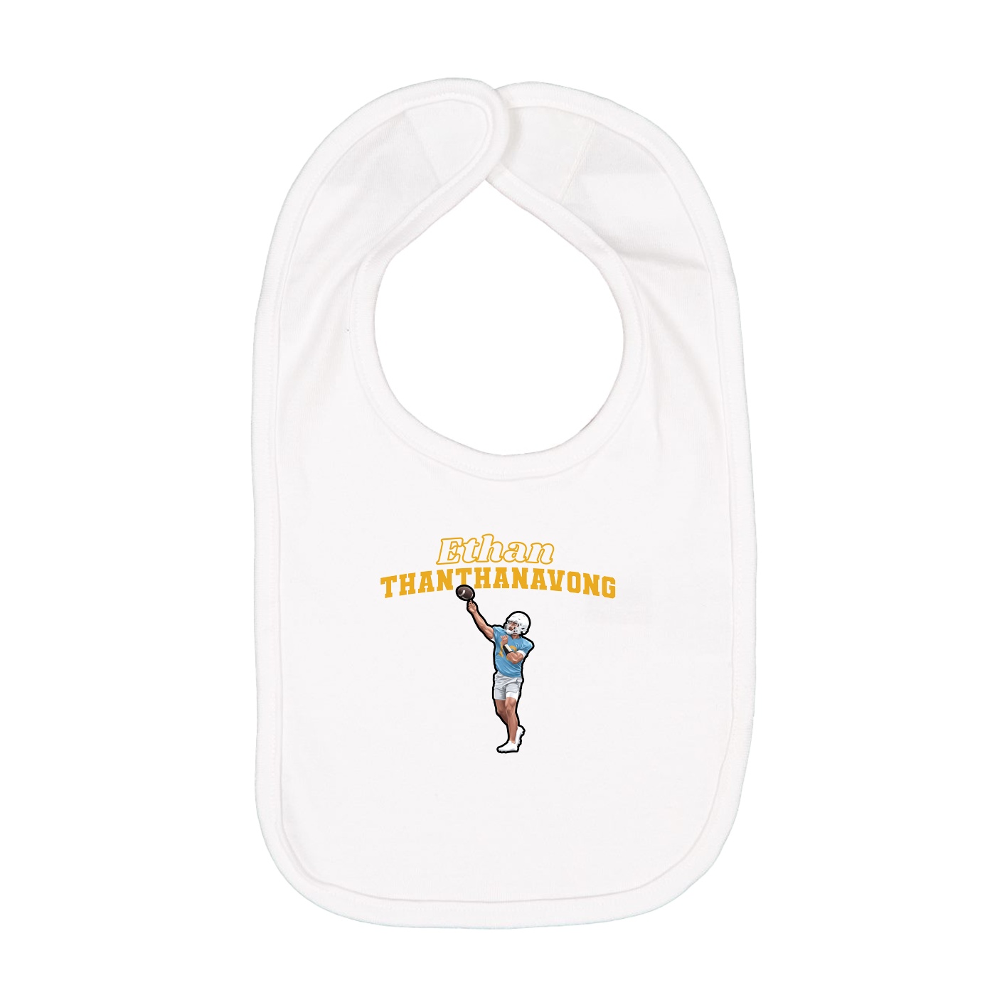 Infant Bib — Name Arch in White