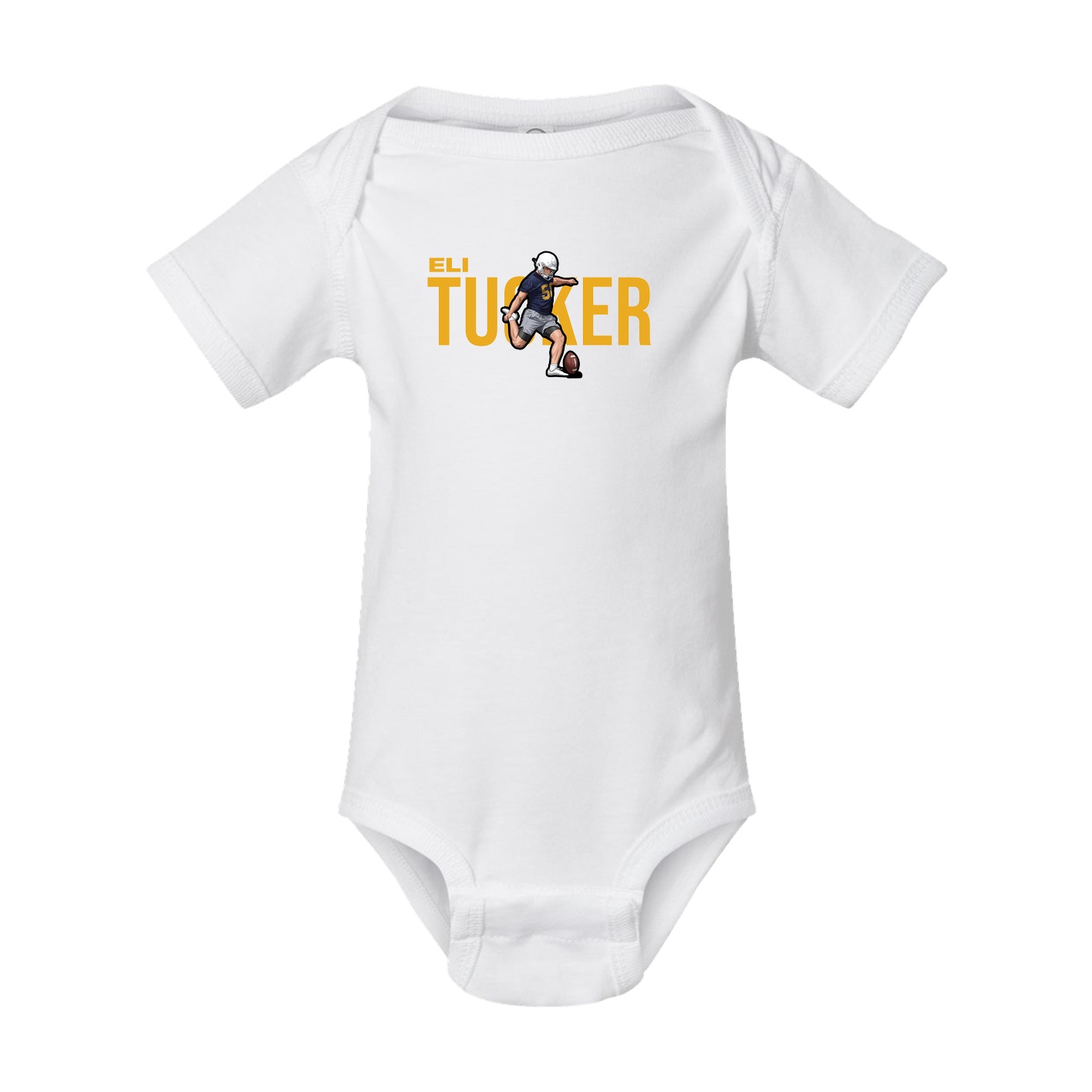 Baby Onesie — Player Name in White