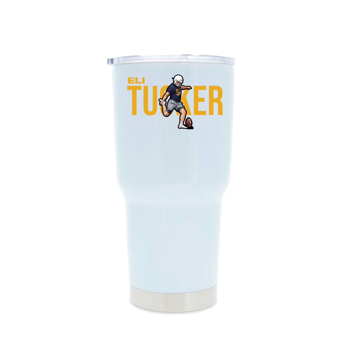 30oz Stainless Steel Tumbler — Player Name in White