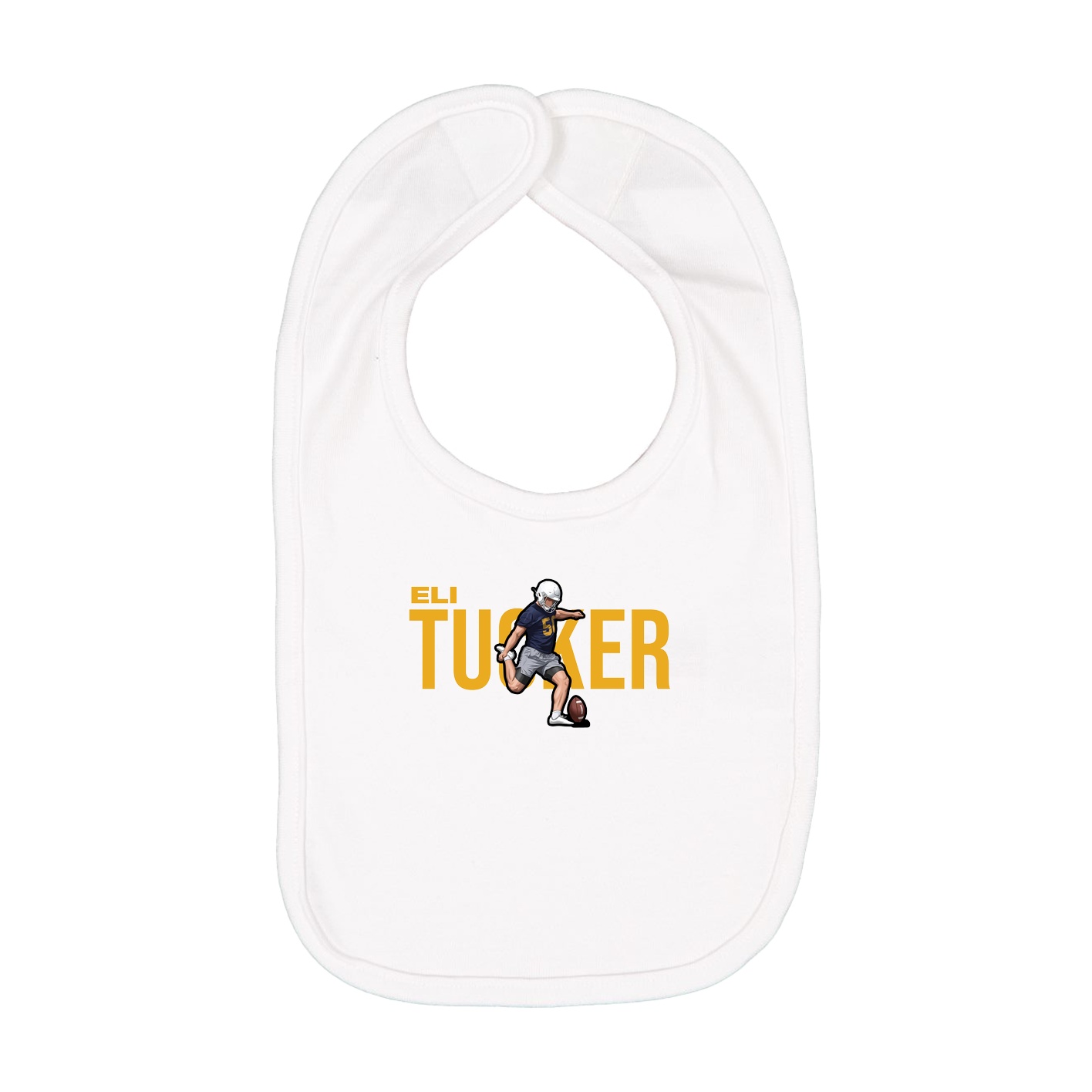 Infant Bib — Player Name in White
