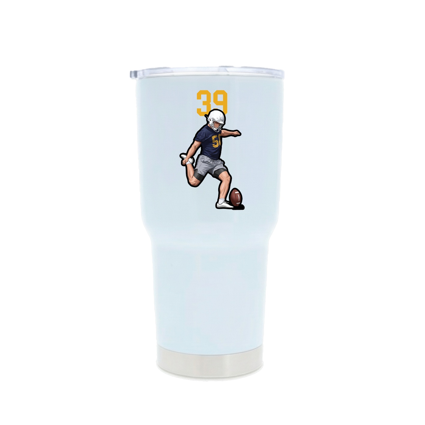 30oz Stainless Steel Tumbler — Number Top in White