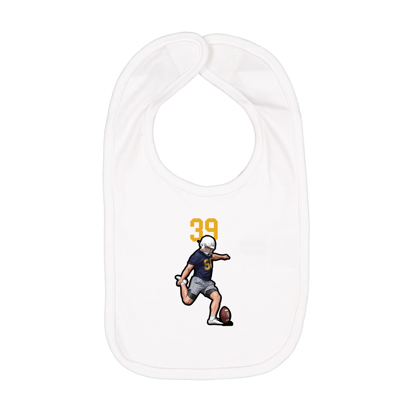 Infant Bib — Number Top in White