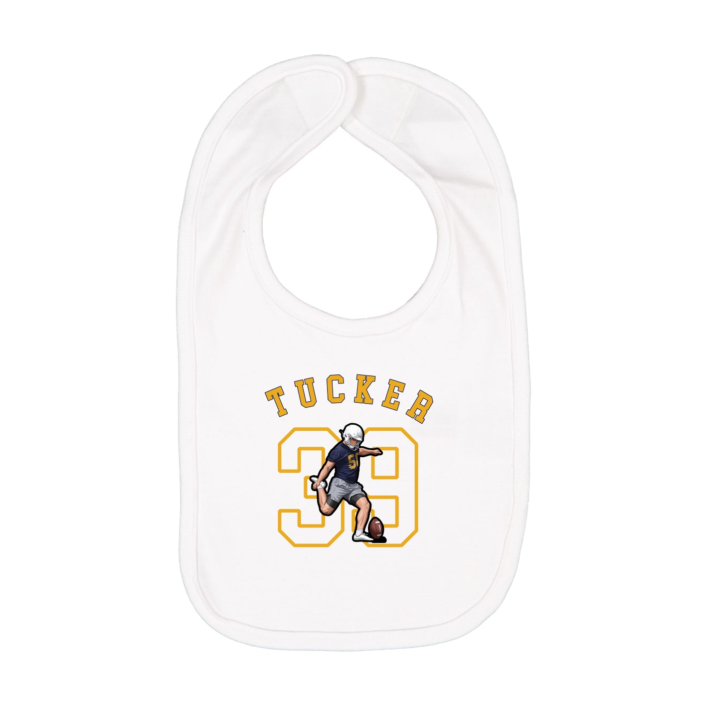 Infant Bib — Shirsey Arch in White