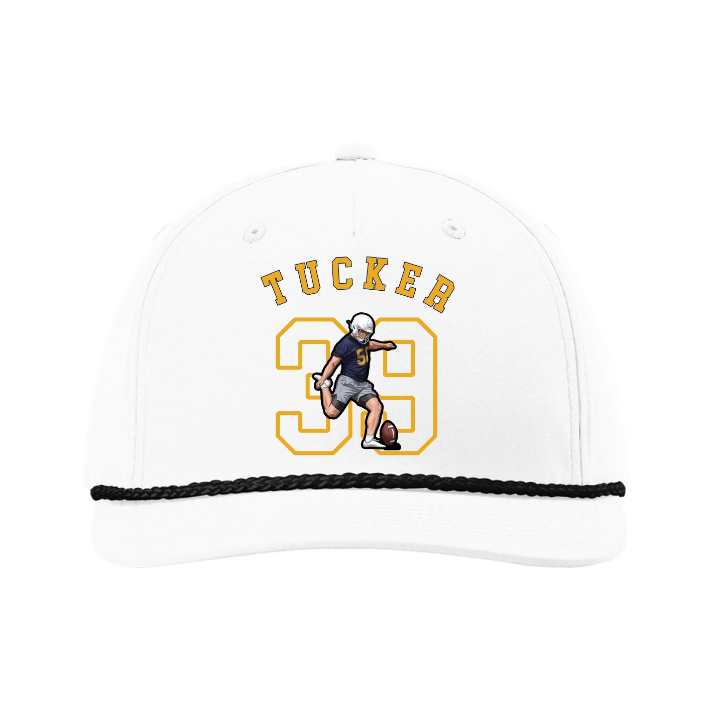Five-Panel Classic Rope Cap — Shirsey Arch in White