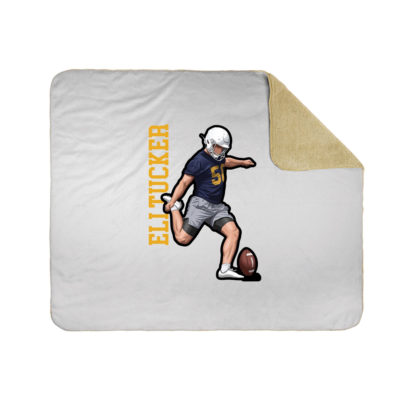 Throw Blanket — Name Vertical in White